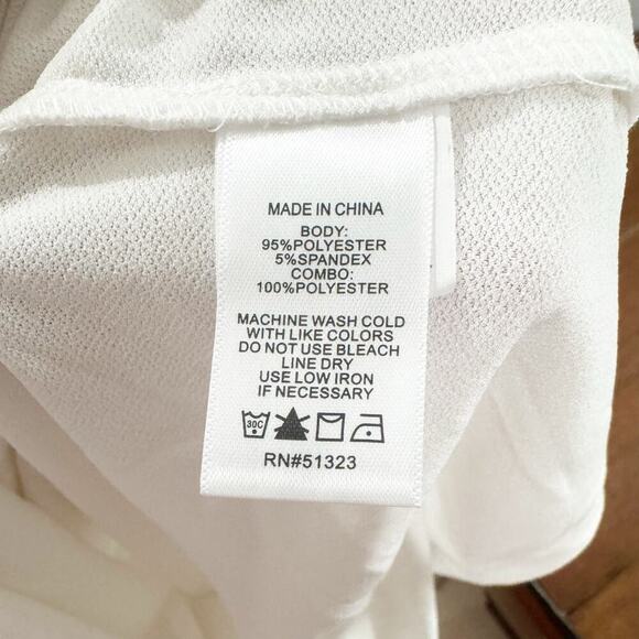 Cece Floral Embroidered Puff Sleeve Knit Top Soft Ecru White Size Small NWT - Picture 8 of 12